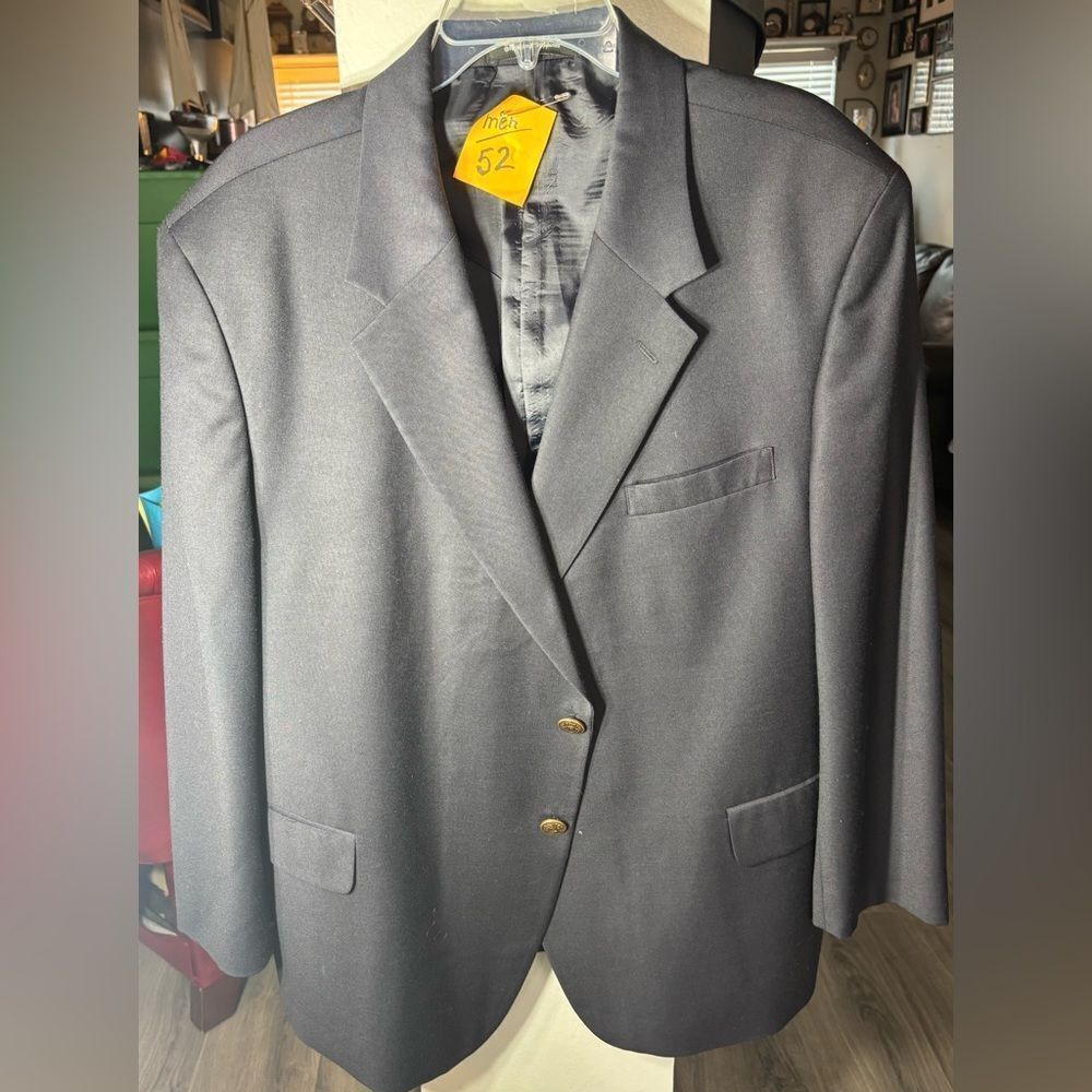 Lacrosse Navy Blue Suit Jacket Sports Coat Size 52R EPC